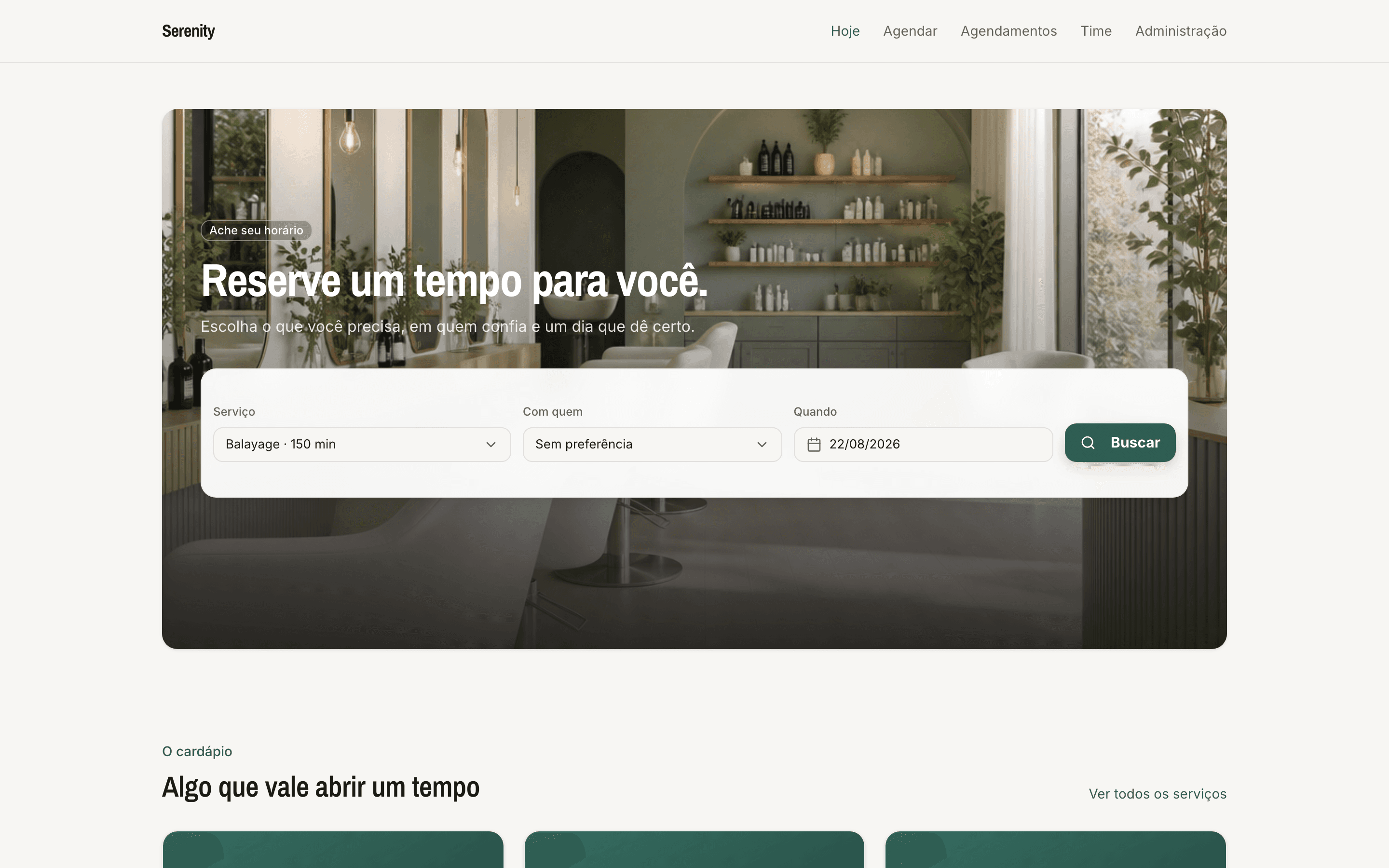 Encontre seu horário