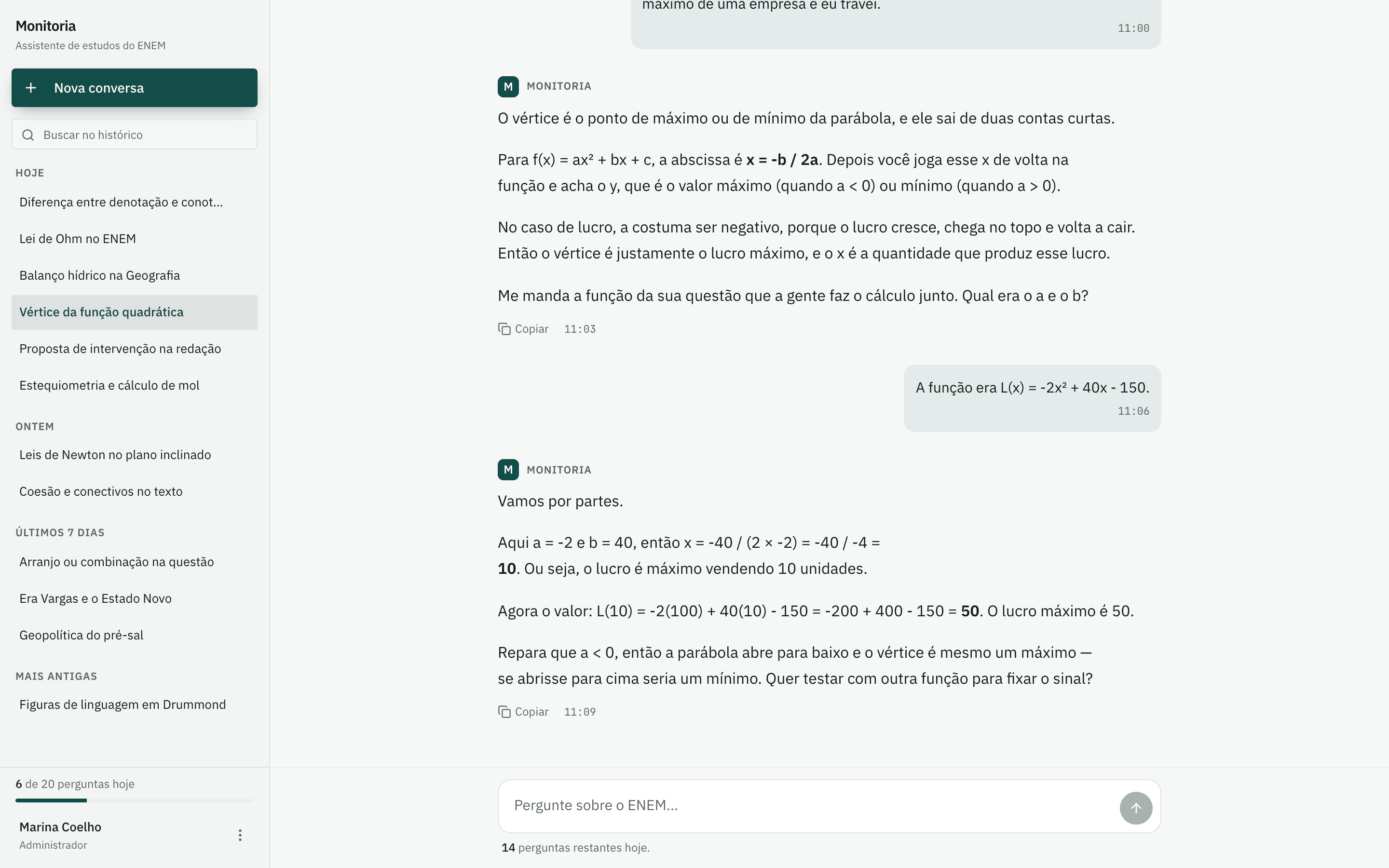 Conversa com o monitor