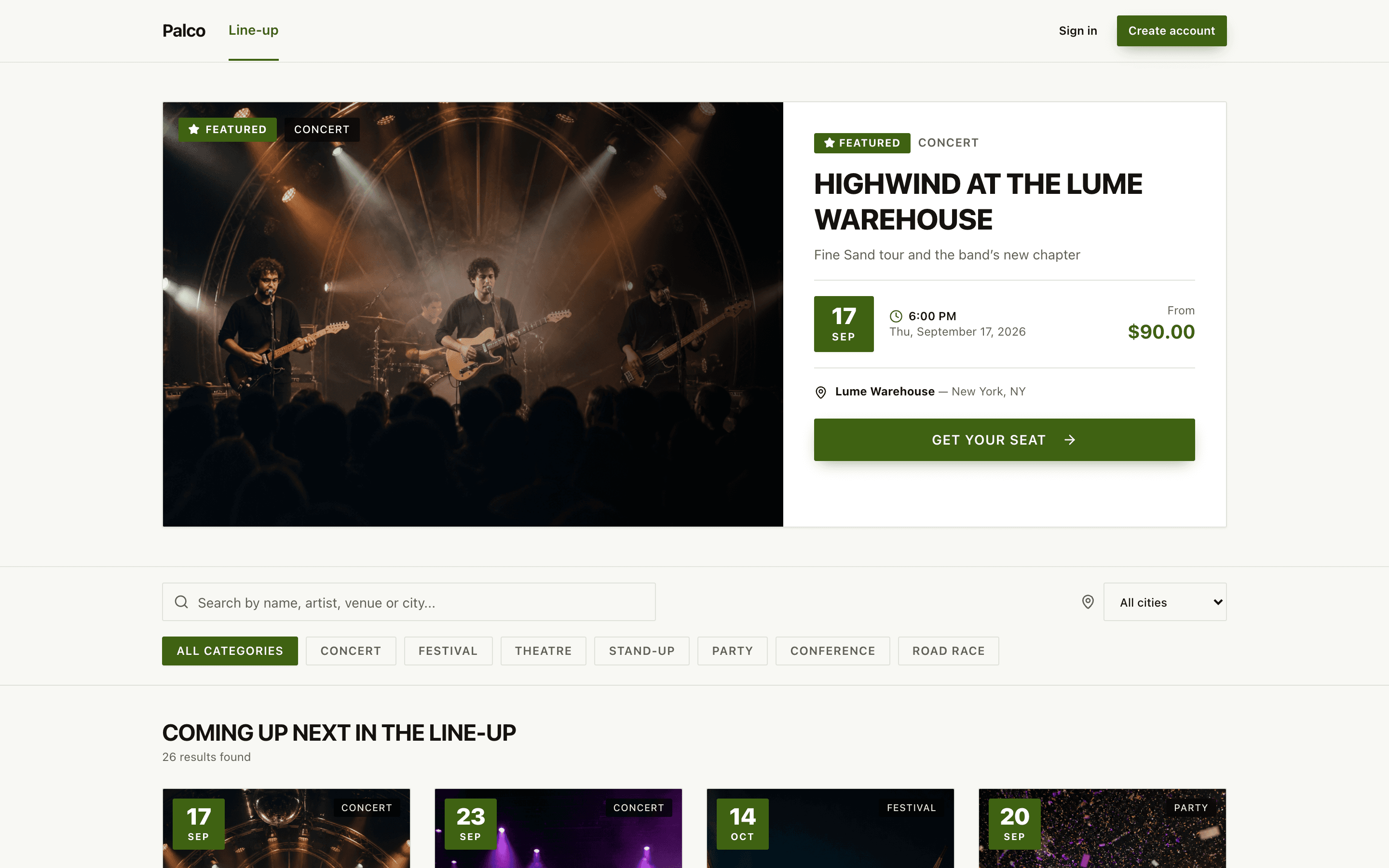 Palco — Event Ticketing