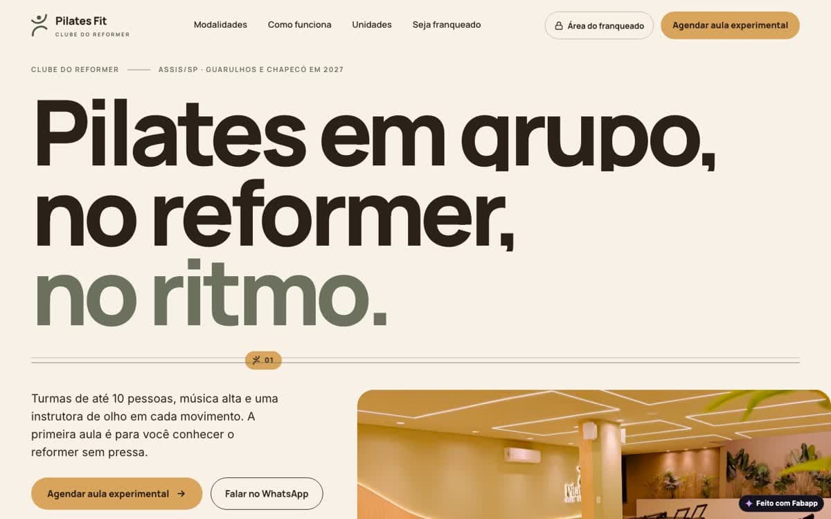 Pilates Fit, Estúdio de pilates