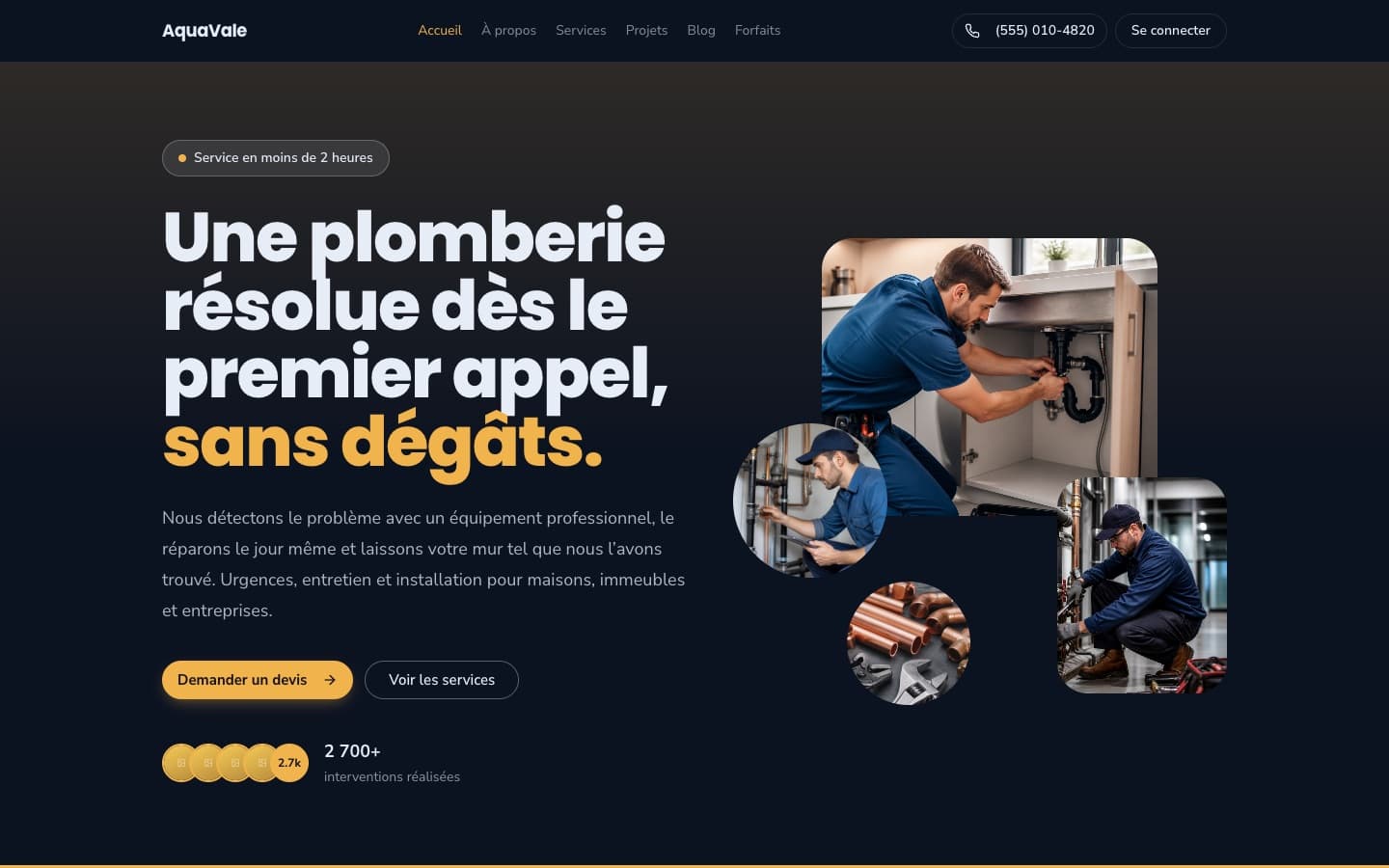 AquaVale — Services de Plomberie et Réparations